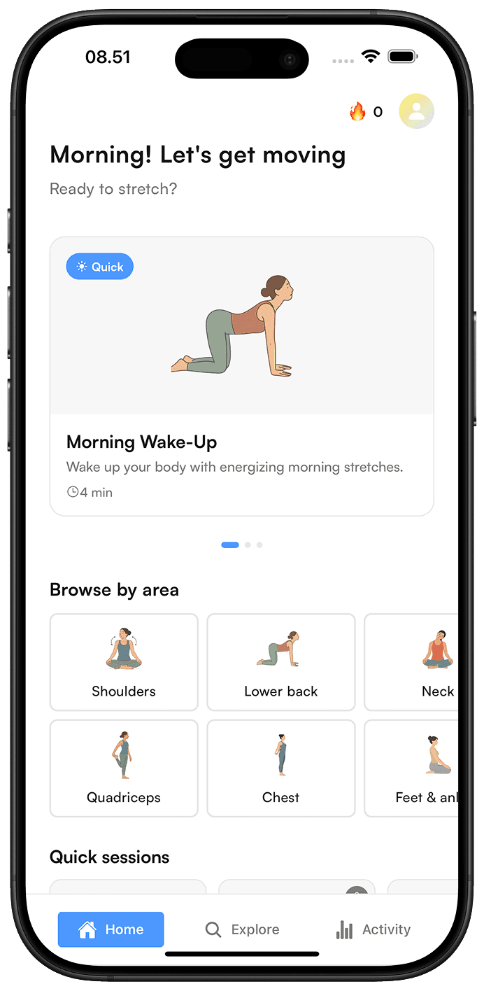 Stretcha App Interface